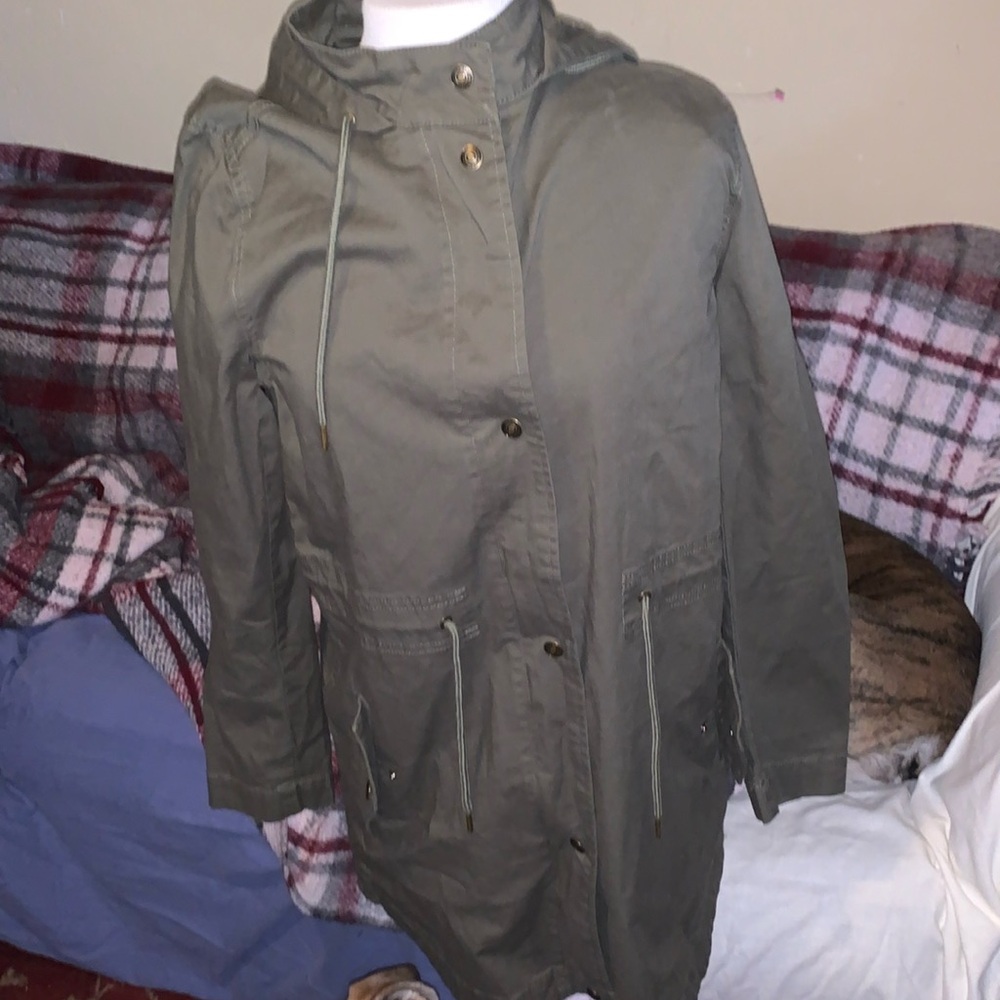 Sofia Jeans Hooded Evil Eye Patch Utility Jacket … - image 1